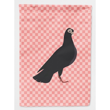 Carolines Treasures Budapest Highflyer Pigeon Pink Check Canvas House Flag BB7947CHF